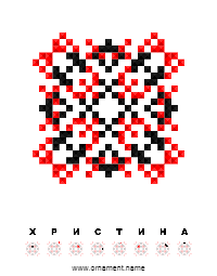Текстовый украинский орнамент: ХРИСТИНA